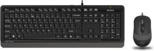 A4 Tech F1010 Usb Kablolu Q Klavye Mouse Seti Gri