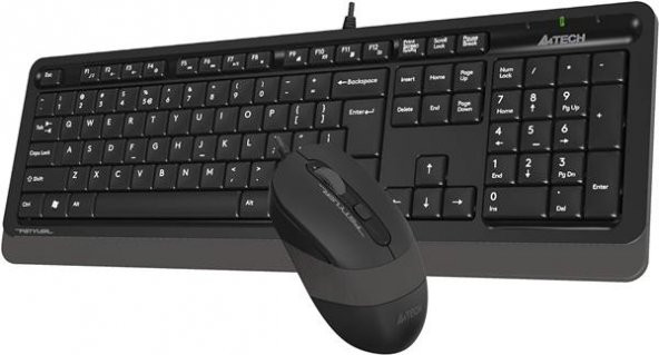 A4 Tech F1010 Usb Kablolu Q Klavye Mouse Seti Gri - 3
