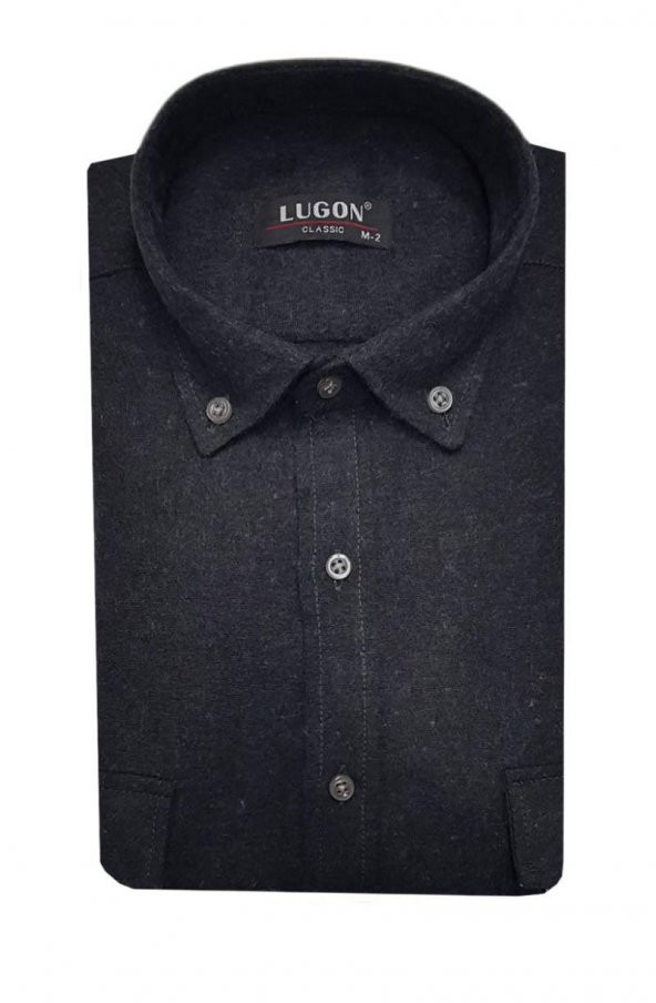 Lugon Çift Cep Kapaklı Klasik Kışlık Kaşmir Erkek Gömlek-5494
