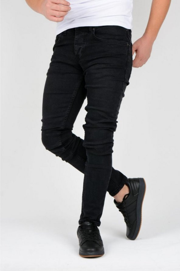 Shef Denim Slim Fit Erkek Siyah Jeans Pantolon-5395