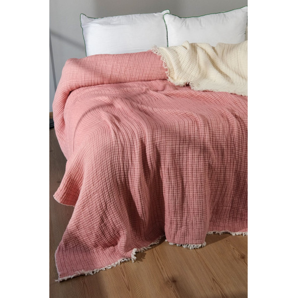 5 Kat Müslin Battal Boy Yorgan - Pembe