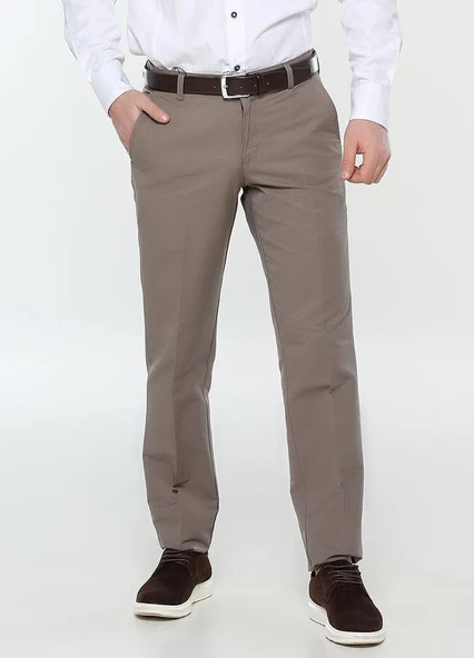 Yazı Armür Klasik Kesim Erkek Keten Pantolon - 6