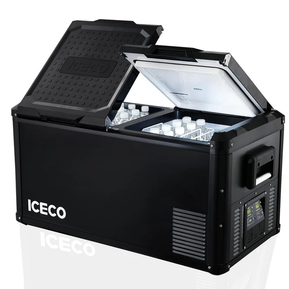 Iceco Vl75Prod 12/24Volt 220Volt 75 Litre Çift Bölmeli Outdoor Kompresörlü Oto Buzdolabı/Dondurucu