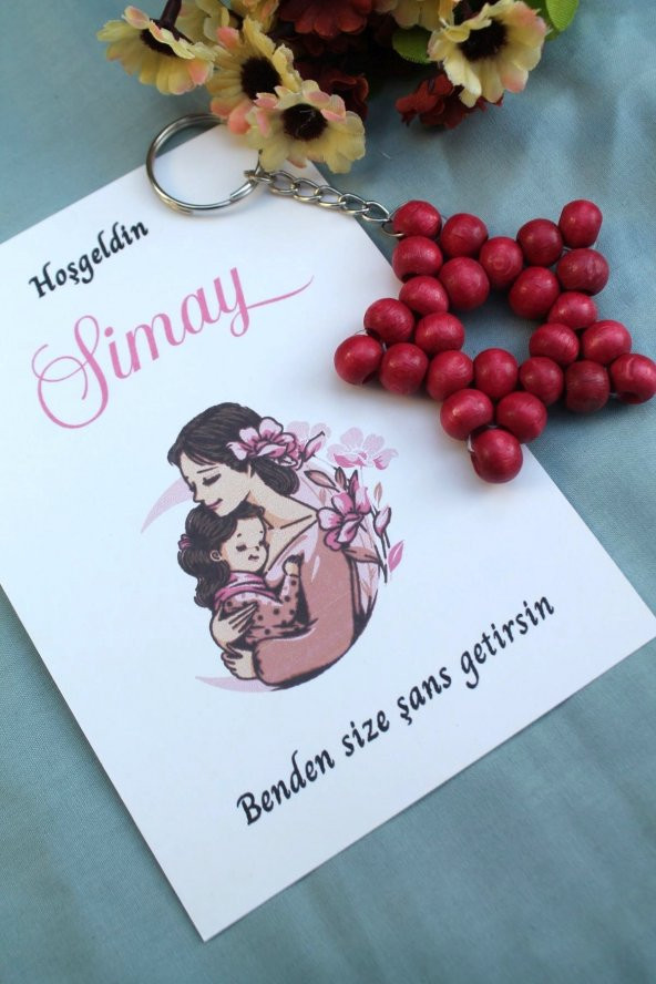 30 Adet Yıldız Anahtarlık - Kişiye Özel - Kız Bebek Hediyelik - Mevlid Hediye +10renk