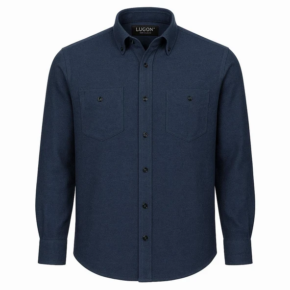 Lugon Erkek Çift Cep Kışlık Kaşmir Gömlek - Resim 11