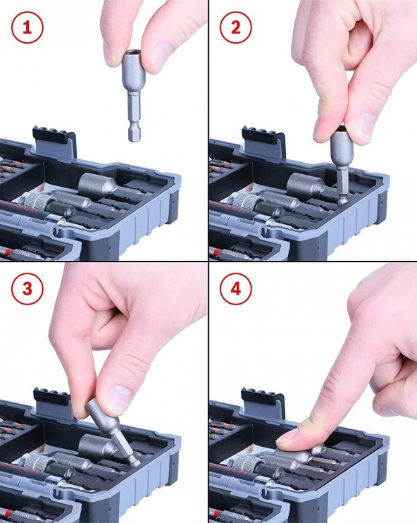 Bosh Professional 43 Parça Vidalama Seti Extra Hard Tornavida Ucu ve Lokma Anahtarı Set - 4