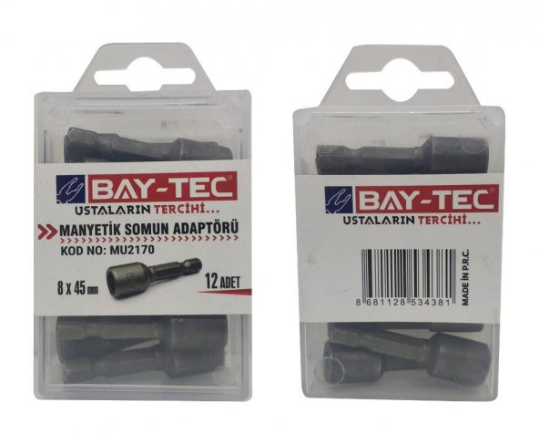 Bay-Tec Manyetik Somun Anahtarı MU2170 8x45 mm (12 Adet) - 3
