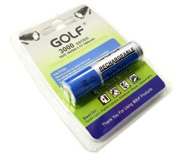 Golf 18650 Şarjlı Pil 3.7 Volt 1500 Mah