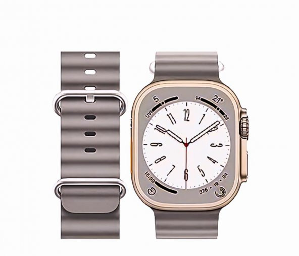 Cosmostech Akıllı Saat Watch için Uyumlu 42MM 44MM 45MM 49MM 1/2/3/4/5/6/se/7/8/ultra Akıllı Saat Silikon Kordon ve Kayışı Açık Gri - 3