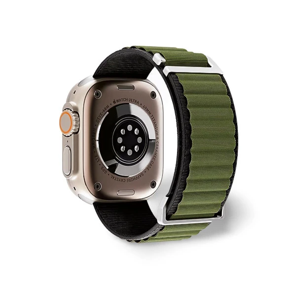 Cosmostech Akıllı Saat Watch için Uyumlu 42MM 44MM 45MM 49MM 1/2/3/4/5/6/se/7/8/ultra Çift Katman Kordon ve Kayışı Siyah(Yeşil)