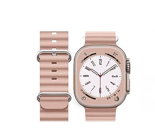 Cosmostech Akıllı Saat Watch için Uyumlu 42MM 44MM 45MM 49MM 1/2/3/4/5/6/se/7/8/ultra Akıllı Saat Silikon Kordon ve Kayışı Pembe - 3