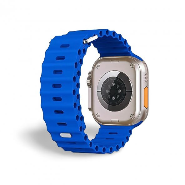 Cosmostech Akıllı Saat Watch için Uyumlu 42MM 44MM 45MM 49MM 1/2/3/4/5/6/se/7/8/ultra Akıllı Saat Silikon Kordon ve Kayışı Mavi - 2