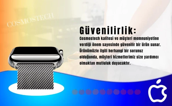 Cosmostech Akıllı Saat Watch için Uyumlu 42,44,45,49MM, 1/2/3/4/5/6/se/7/8/Ultra Metal Seri Kordon ve Kayışı Gold - 5