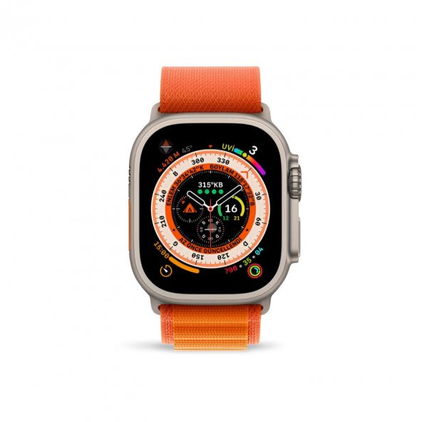 Cosmostech Akıllı Saat Watch için Uyumlu 42MM 44MM 45MM 49MM 1/2/3/4/5/6/se/7/8/ultra Çift Katman Kordon ve Kayışı Turuncu(Turuncu) - 3