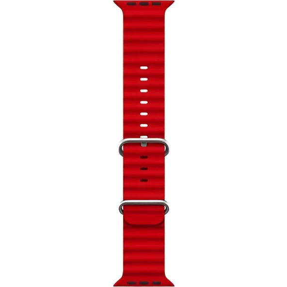 Cosmostech Akıllı Saat Watch için Uyumlu 42MM 44MM 45MM 49MM 1/2/3/4/5/6/se/7/8/ultra Akıllı Saat Silikon Kordon ve Kayışı Kırmızı - 2