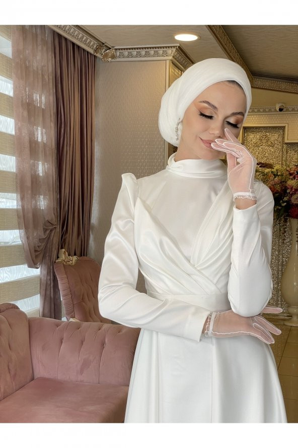 Peri Kızı Beyaz Abiye Elbise - 2
