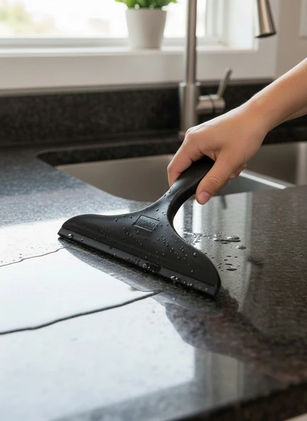 Siyah, Küçük Çekçek Tezgah Üstü ve Cam Çekpası 22x17cm - Resim 4