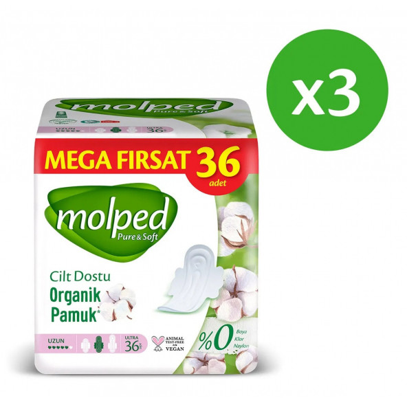 Molped Pure Soft Hijyenik Ped Uzun Süper Mega Paket 108 Adet - 2