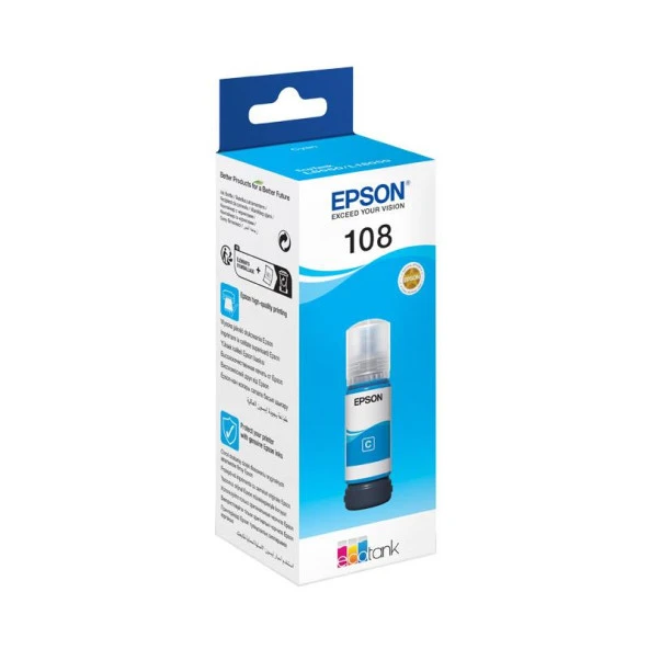 Epson 108 Mürekkep Orj. L8050, L18050 Cyan 70ml - Resim 2