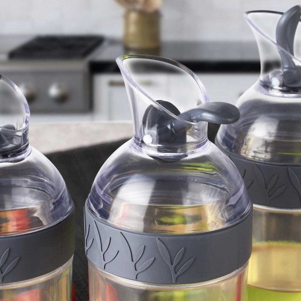 Porsima YA-115Akrilik Plastik 4x350 Ml Yağlık Sirkelik Sosluk - 2