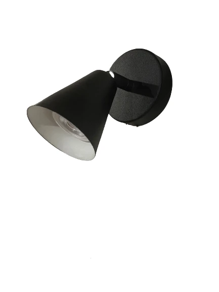 Rsylight Metal Mafsallı Siyah Spot 180 Derece Armatür  Aplik Günışığı Led Ampullü