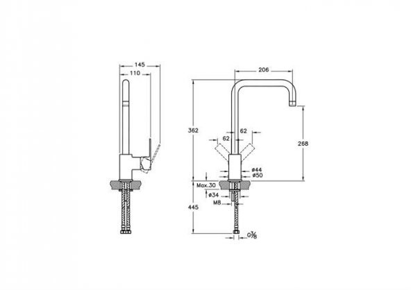 Artema Flo S Eviye Bataryası - Krom - 2