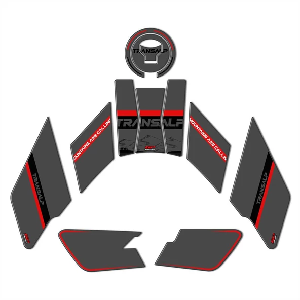 GP Kompozit Honda XL750L Transalp 2023-2024 Uyumlu Tank Pad Gri - 8