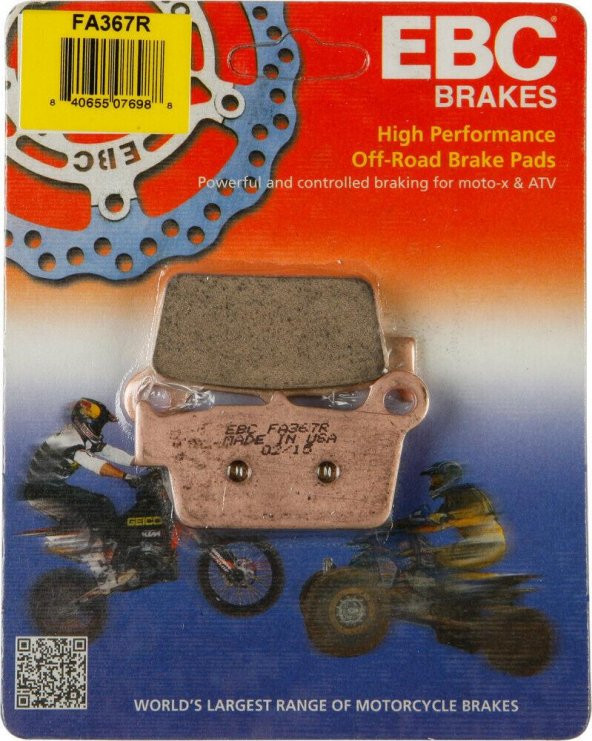 Ebc Fa367R 2021-2023 Kawasaki KX 250 X Uyumlu Arka Fren Balatası Sinterli Balata
