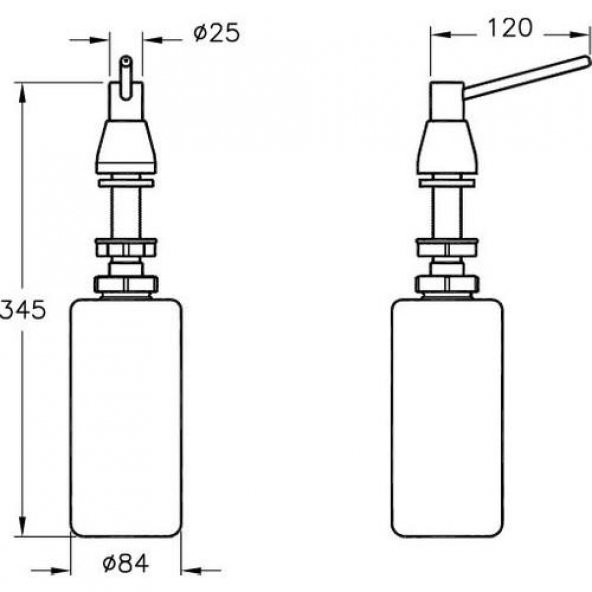 Vitra Arkitekta Ankastre Sıvı Sabunluk - Krom - Resim 3