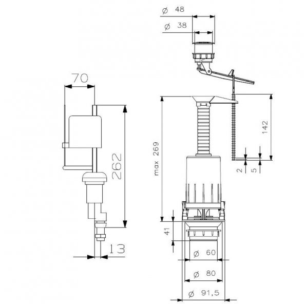 Vitra Rezervuar İç Takım Alttan Giriş 6L (SI-SI) - 3