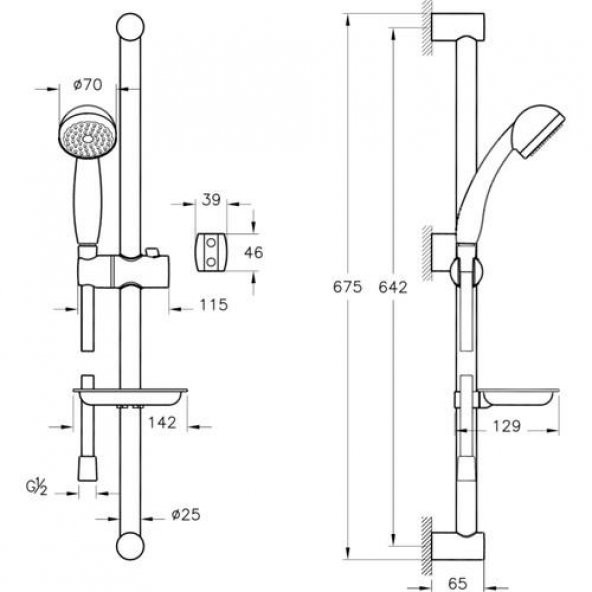 Artema Solo C 1F Sürgülü El Duşu Takımı - 3