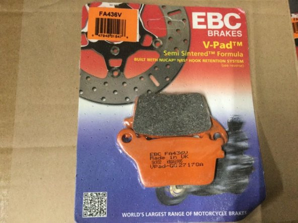 Ebc Fa436V 2013-2023 Kawasaki Ninja ZX-6R (636cc) Uyumlu Arka Fren Balatası Yarı Sinterli Balata - Resim 4