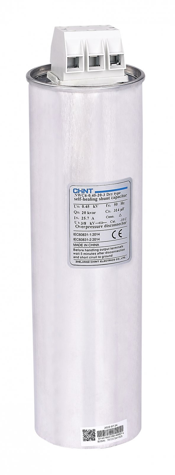Chint NWC6 Serisi 230V 0.25 kVAR 1 Kutuplu AG Kuru Tip Kondansatör 799011