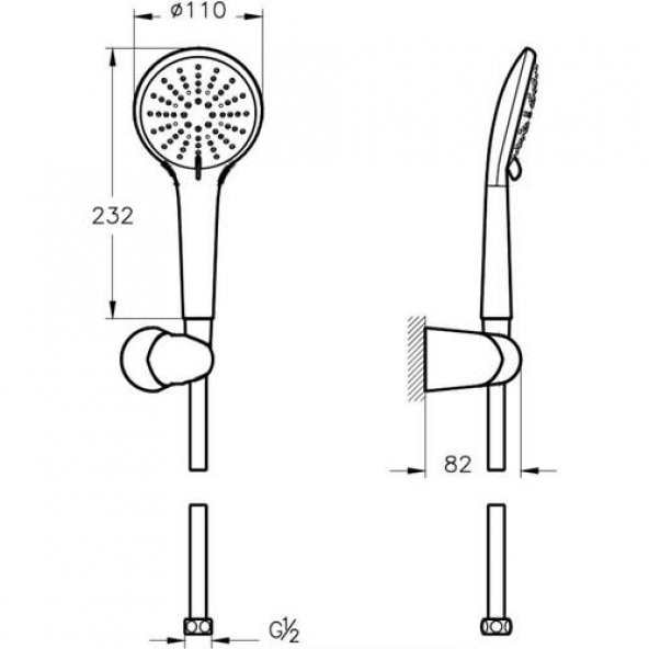 A45736sta-Artema Snow 3F El Duşu Takımı - Krom - 3