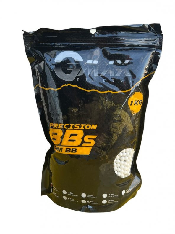 GMAX AİRSOFT 0.25G. 6MM BB 1 KG (1 PAKET) KOCA AV PAZARI - 1