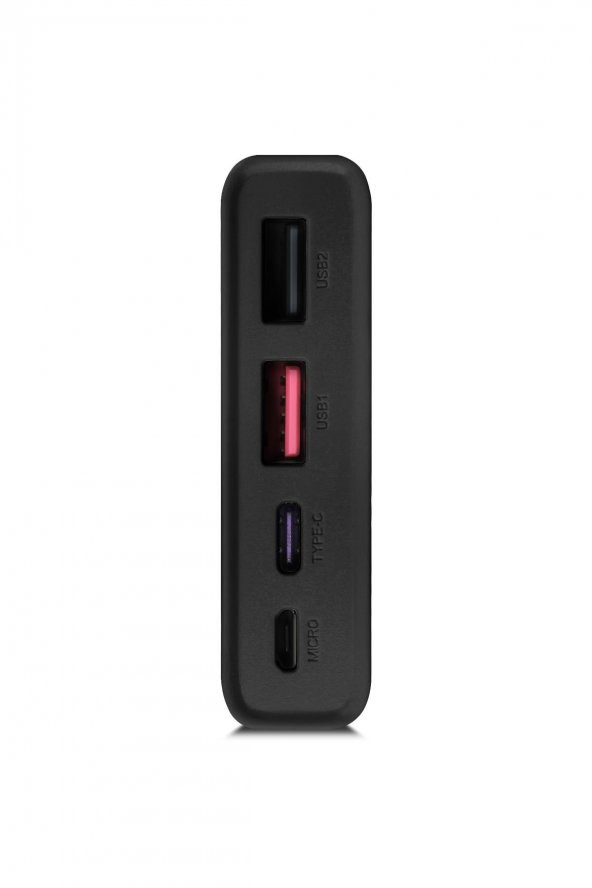 Powerway 10.000 Mah Pd 22.5W Dahili Kablolu Hızlı Şarj Gerçek 10.000 Mah QC10 Siyah Powerbank - 5