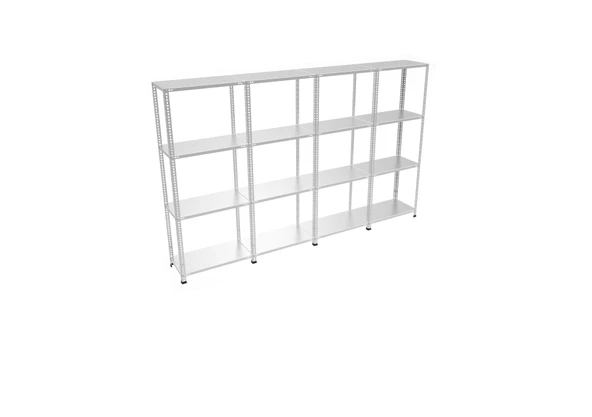 4 Katlı 4'lü Galvaniz Çelik Raf - Depo, Arşiv, Kiler, Dosya, Market Rafı  43x60 cm 250 cm 1.00 mm - Resim 4