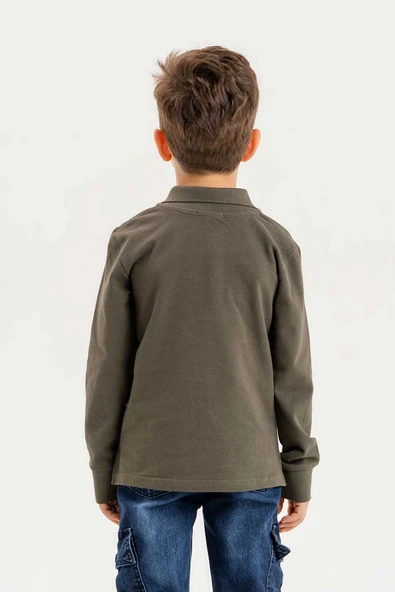 Gömlek Yaka Erkek Çocuk Sweatshirt - Resim 4