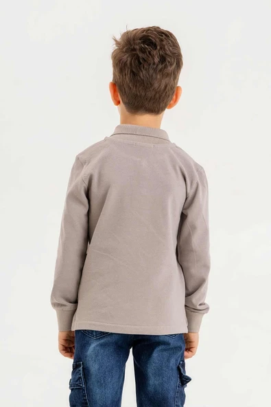 Gömlek Yaka Erkek Çocuk Sweatshirt - Resim 9