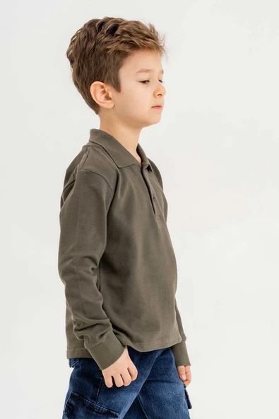 Gömlek Yaka Erkek Çocuk Sweatshirt - Resim 5