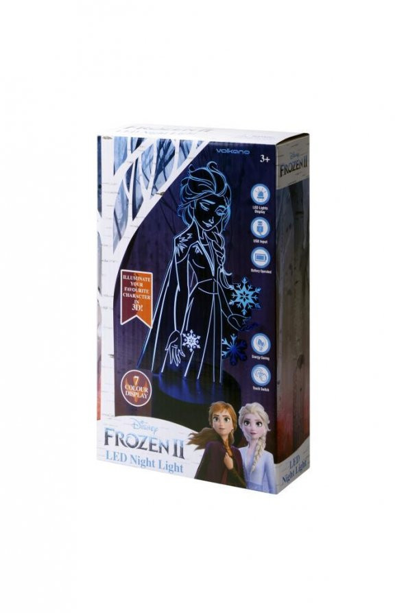 Gece Lambası Disney Frozen Karlar Ülkesi Elsa USBli Dokunmatik 7 Renk Ledli Lisanslı DY-1018-FR ürün görseli 1