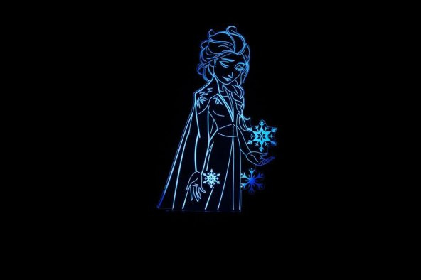 Gece Lambası Disney Frozen Karlar Ülkesi Elsa USBli Dokunmatik 7 Renk Ledli Lisanslı DY-1018-FR - 3