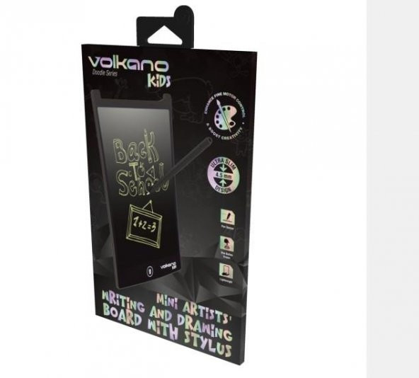 Volkano Doodle Writing Tablet Lcd 8.5 Inç Dijital Kalemli Çizim Yazı Tahtası Grafik Not Yazma Eğitim Tableti Siyah VK-850-BK - 2