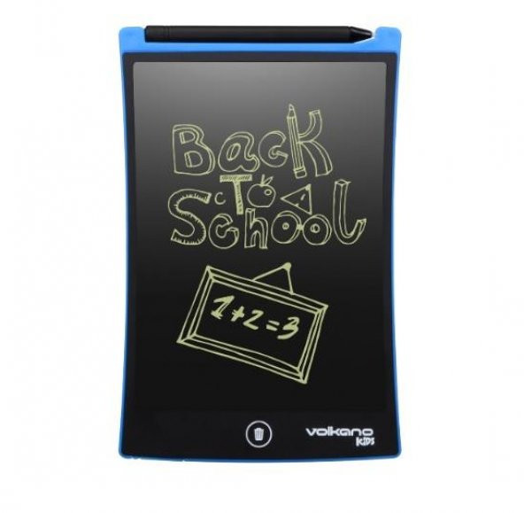 Volkano Doodle Writing Tablet Lcd 8.5 Inç Dijital Kalemli Çizim Yazı Tahtası Grafik Not Yazma Eğitim Tableti Mavi VK-850-BL