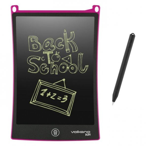 Volkano Doodle Writing Tablet Lcd 8.5 Inç Dijital Kalemli Çizim Yazı Tahtası Grafik Not Yazma Eğitim Tableti Pembe VK-850-PK - 2