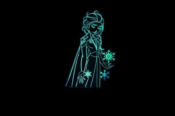 Gece Lambası Disney Frozen Karlar Ülkesi Elsa USBli Dokunmatik 7 Renk Ledli Lisanslı DY-1018-FR - 6