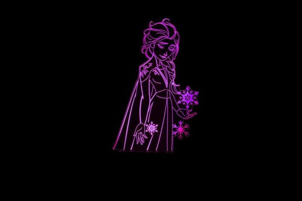 Gece Lambası Disney Frozen Karlar Ülkesi Elsa USBli Dokunmatik 7 Renk Ledli Lisanslı DY-1018-FR - 7
