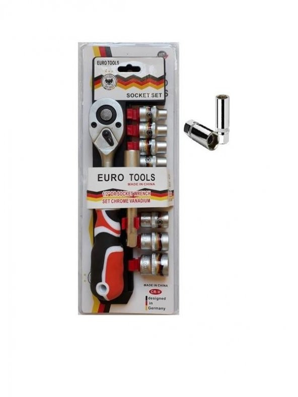 Euro Tools 11+1 Parça Cırcırlı Lokma Takımı 1/2