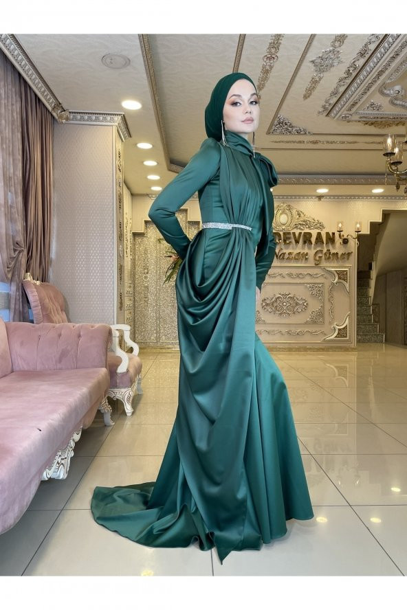 Afra Zümrüt Abiye Elbise - 2