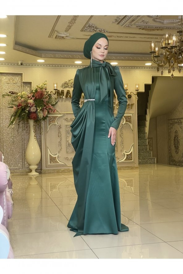 Afra Zümrüt Abiye Elbise - 3